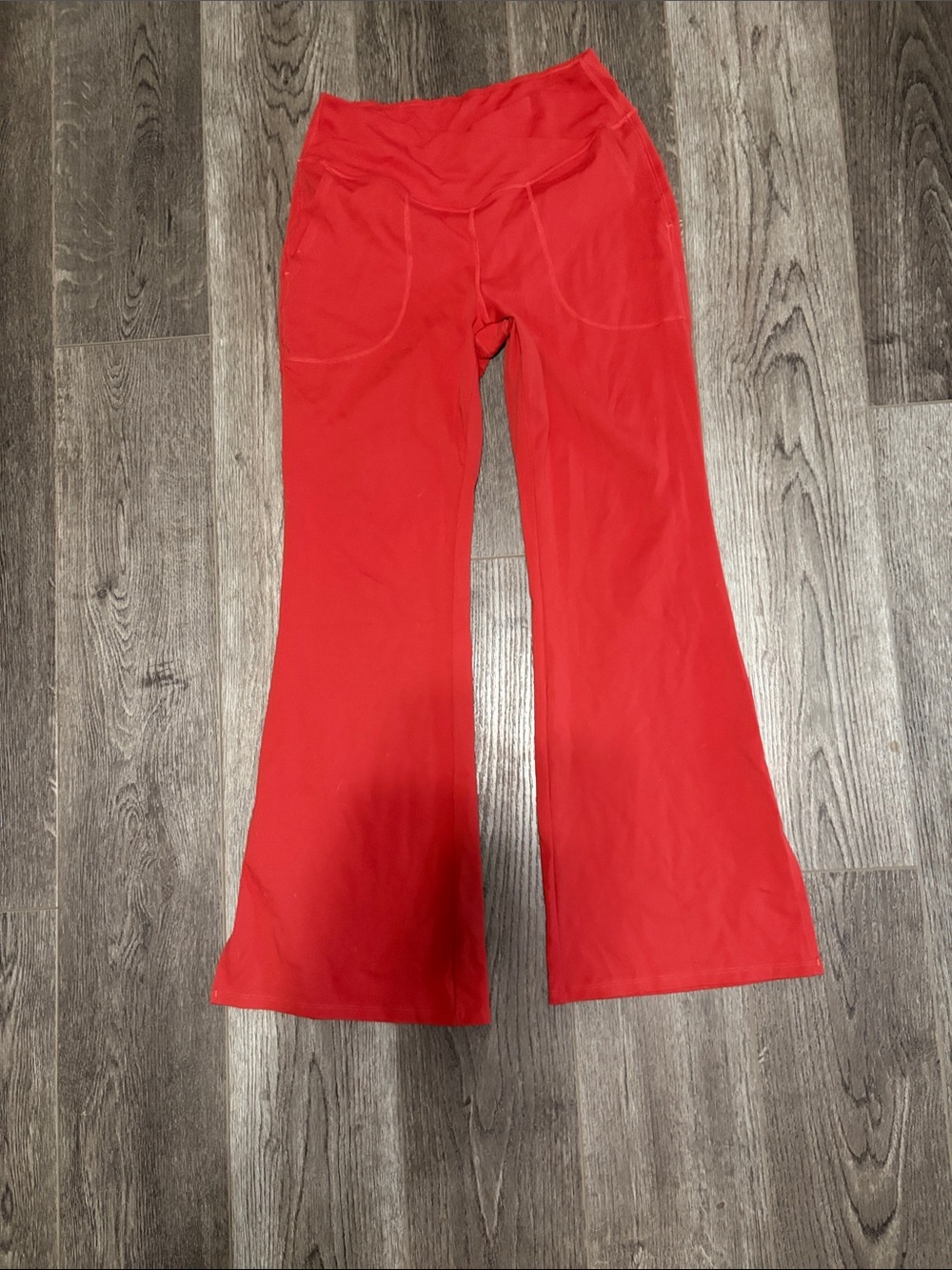Red Flare Yoga Pants
